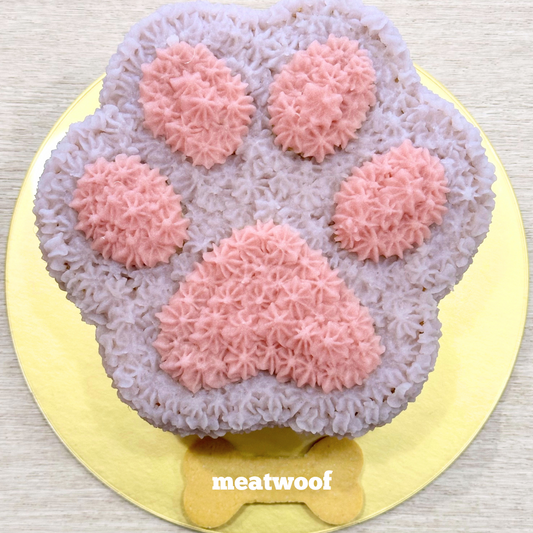 Cakes For Dogs | Dog Cakes | Dog Birthday Cake | Big Paw Cake | Pink Purple Cake - Meatwoof Singapore
