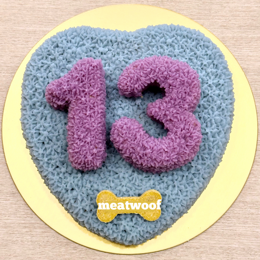 Cakes For Dogs | Dog Cakes | Dog Birthday Cake | Heart Cake | Number Cake | Blue Purple Cake - Meatwoof Singapore