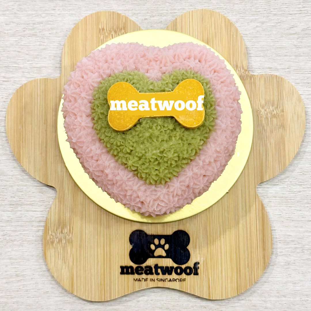 Cakes For Dogs | Dog Cakes | Dog Birthday Cake | Heart Cake | Pink Cake | Green Cake | Wicked Inspired Cake - Meatwoof Singapore