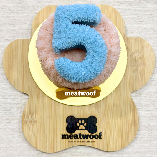 Cakes For Dogs | Dog Cakes | Dog Birthday Cake | Number Cake | Round Cake | Pink Blue Cake - Meatwoof Singapore