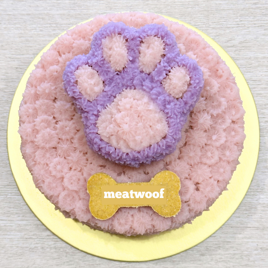 Cakes For Dogs | Dog Cakes | Dog Birthday Cake | Paw Cake | Pink Purple Cake - Meatwoof Singapore