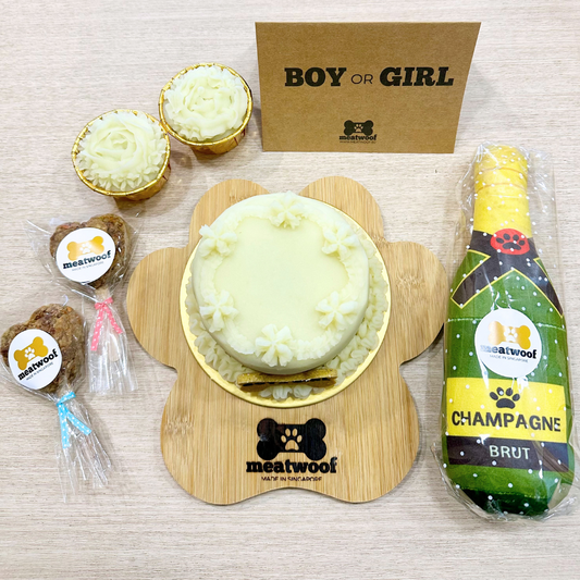 Cakes For Dogs | Dog Cakes | Pupcakes | Cupcakes For Dogs | Gender Reveal Cake | Gender Reveal Ideas - Meatwoof Singapore