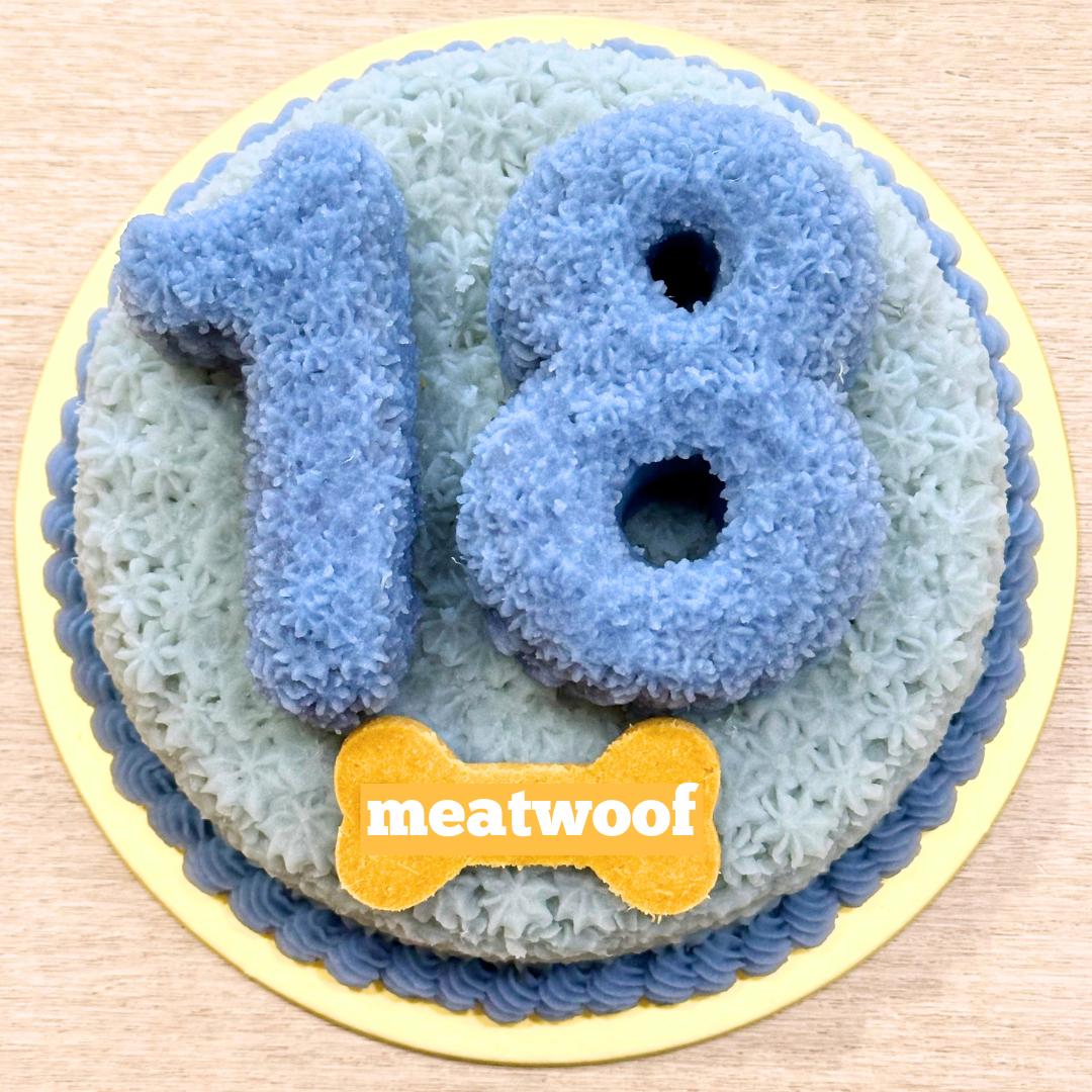 Cake For Dogs | Dog Cakes | Dog Birthday Cake | Party Cake | Number Cake | Blue Cake | Round Cake - Meatwoof Singapore