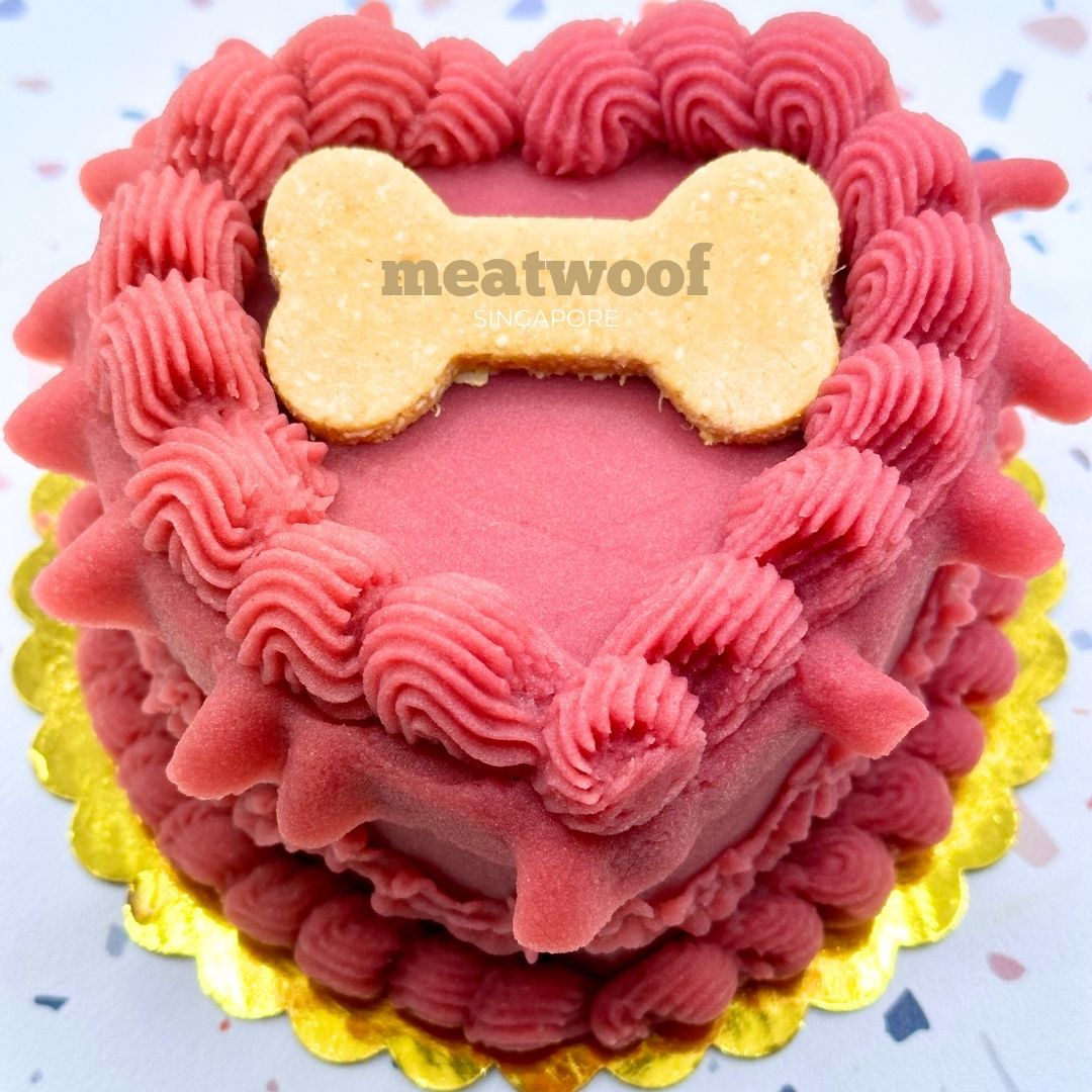 Cakes For Dogs | Dog Cakes | Dog Birthday Cake | Heart Cake | Valentines Cake - Meatwoof Singapore