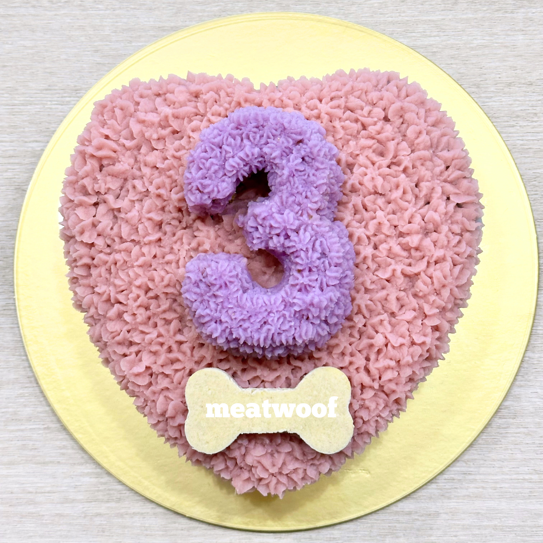 Cakes For Dogs | Dog Cakes | Dog Birthday Cake | Heart Cake | Number Cake - Meatwoof Singapore