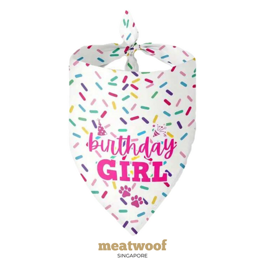 Meatwoof Gift | Dog Birthday Gift | Birthday Girl Bandana