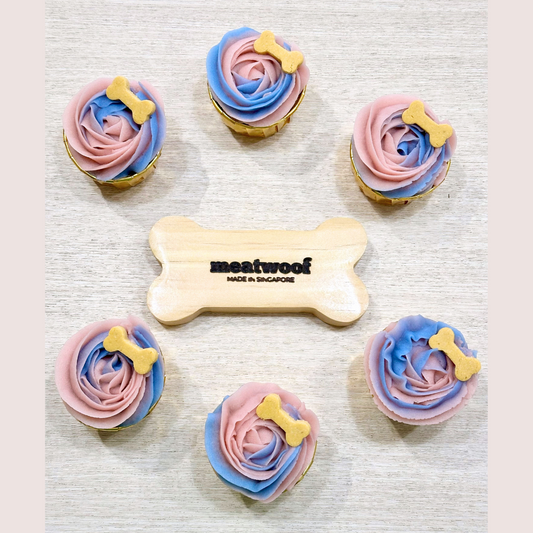 Pupcakes | Dog Cupcakes | Cupcakes For Dogs | Floral Cupcakes | Pink Blue Rose Pupcakes - Meatwoof Singapore