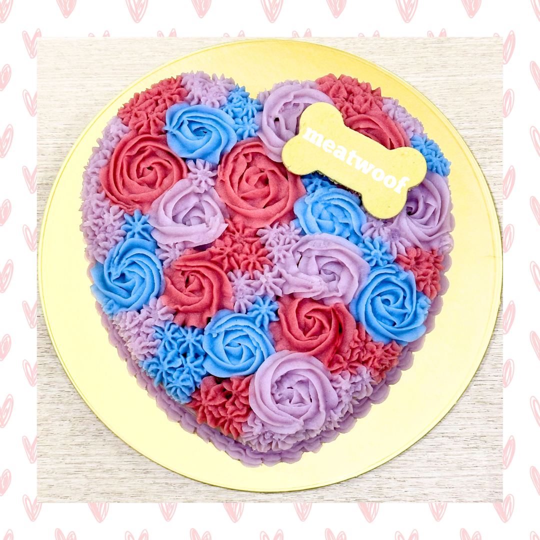Valentine's Cake For Dogs | Valentine's Dog Cake | Floral Cake | Heart Cake | Pretty Cake