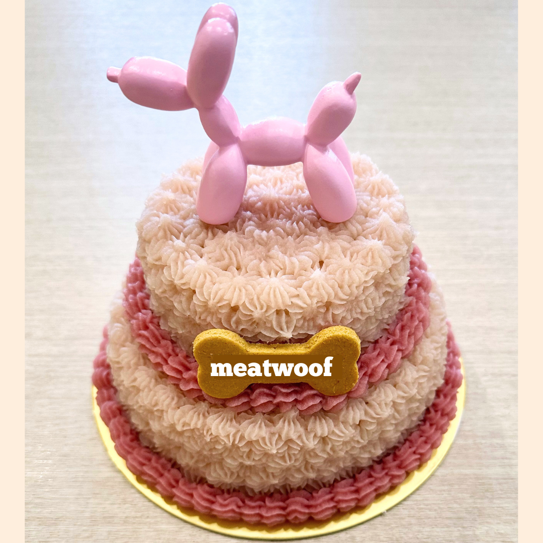 Cakes For Dogs | Dog Cakes | Dog Birthday Cake | Balloon Dog Cake | Pink Cake | Party Cake - Meatwoof Singapore