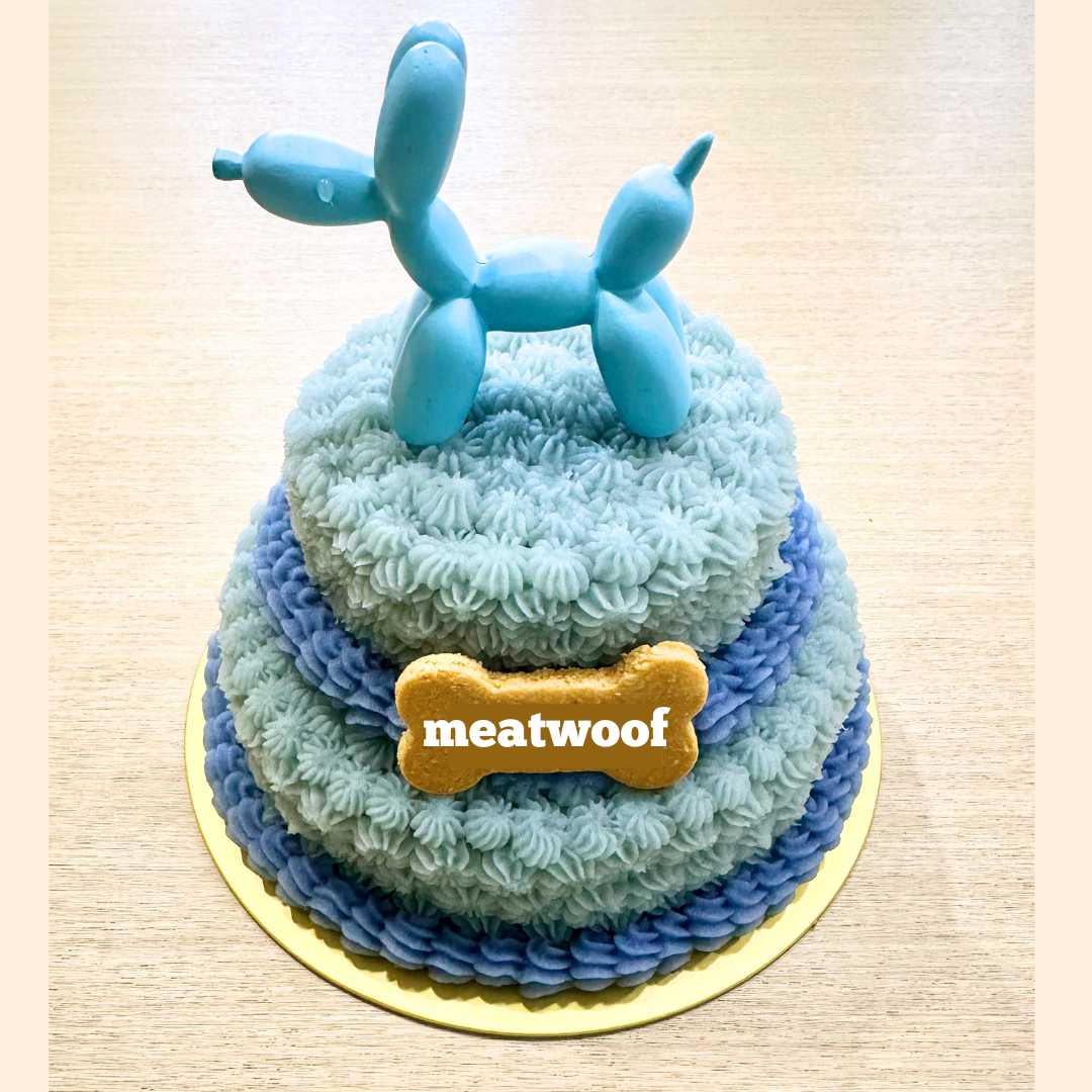 Cake For Dogs | Dog Cakes | Dog Birthday Cake | Gotcha Day Cake | Balloon Dog Cake | Tiered Cake | Blue Cake - Meatwoof Singapore