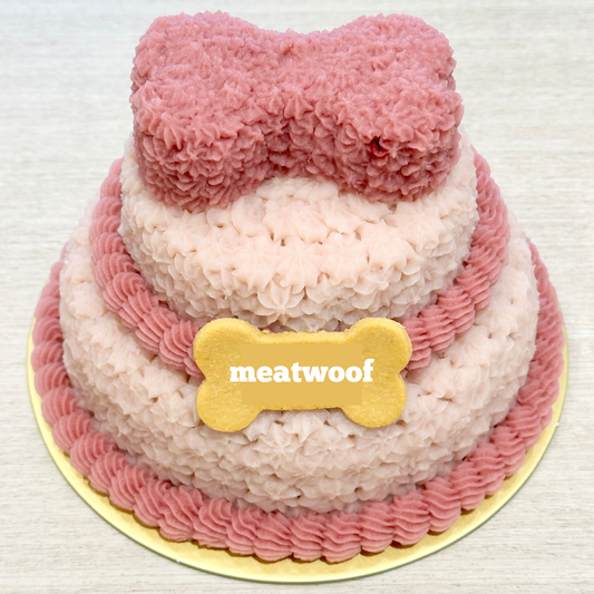 Cake For Dogs | Dog Cakes | Dog Birthday Cake | Gotcha Day Cake | Bone Cake | Party Cake | Tiered Cake | Pink Cake - Meatwoof Singapore