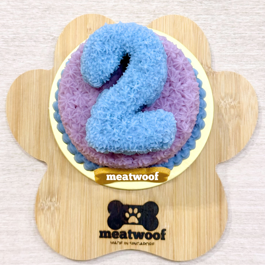 Cake For Dogs | Dog Cakes | Dog Birthday Cake | Cute Cake | Number Cake | Blue Purple Cake | Round Cake - Meatwoof Singapore