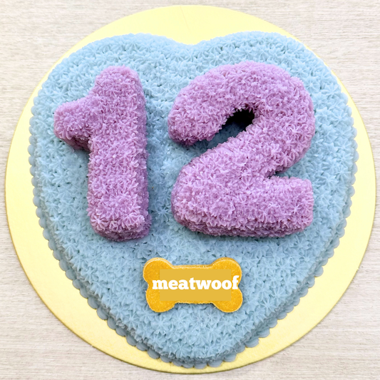Cake For Dogs | Dog Cakes | Dog Birthday Cake | Party Cake | Number Cake | Blue Purple Cake | Heart Cake - Meatwoof Singapore