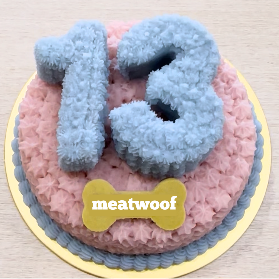 Cakes For Dogs | Dog Cakes | Dog Birthday Cake | Number Cake | Round Cake | Pink Blue Cake | Double Digits - Meatwoof Singapore
