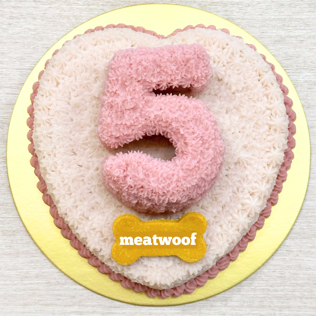 Cake For Dogs | Dog Cakes | Dog Birthday Cake | Party Cake | Number Cake | Pink Cake | Heart Cake - Meatwoof Singapore