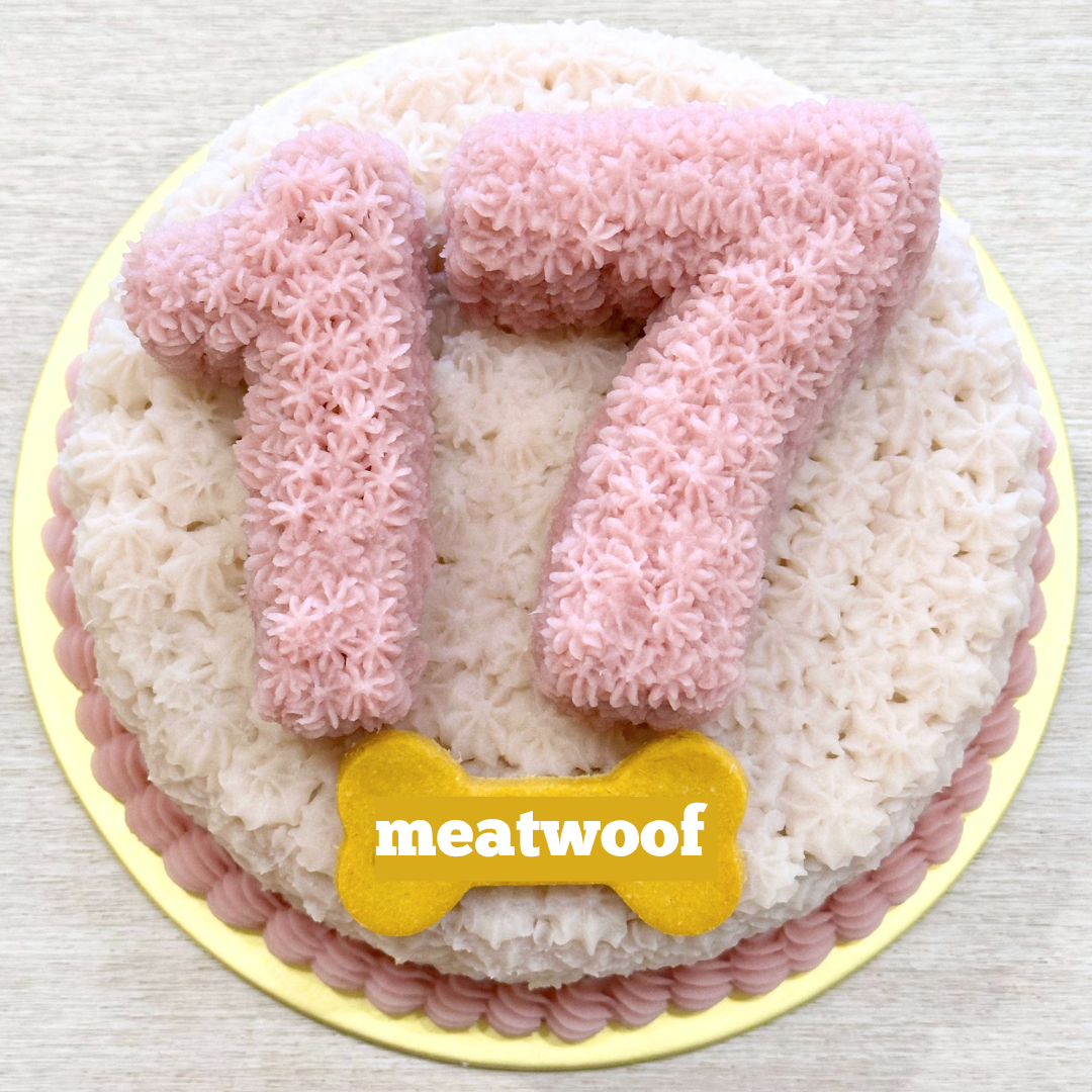Cake For Dogs | Dog Cakes | Dog Birthday Cake | Party Cake | Number Cake | Pink Cake | Round Cake - Meatwoof Singapore