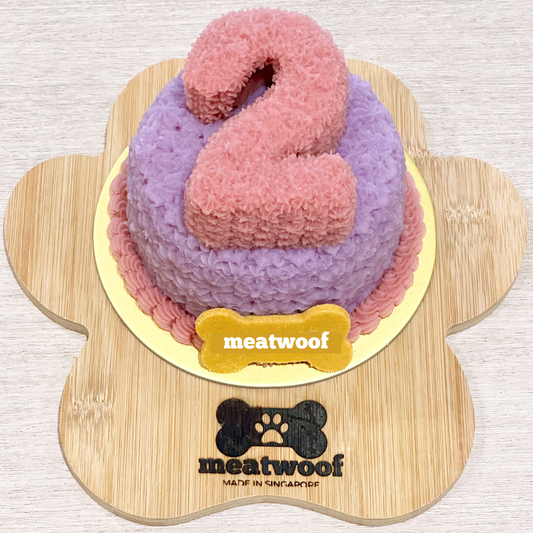 Cake For Dogs | Dog Cakes | Dog Birthday Cake | Cute Cake | Number Cake | Pink Purple Cake | Round Cake - Meatwoof Singapore