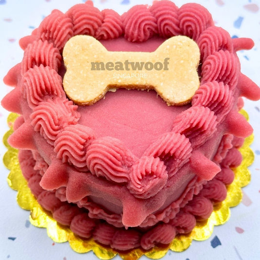 Cakes For Dogs | Dog Cakes | Dog Birthday Cake | Heart Cake | Valentines Cake - Meatwoof Singapore