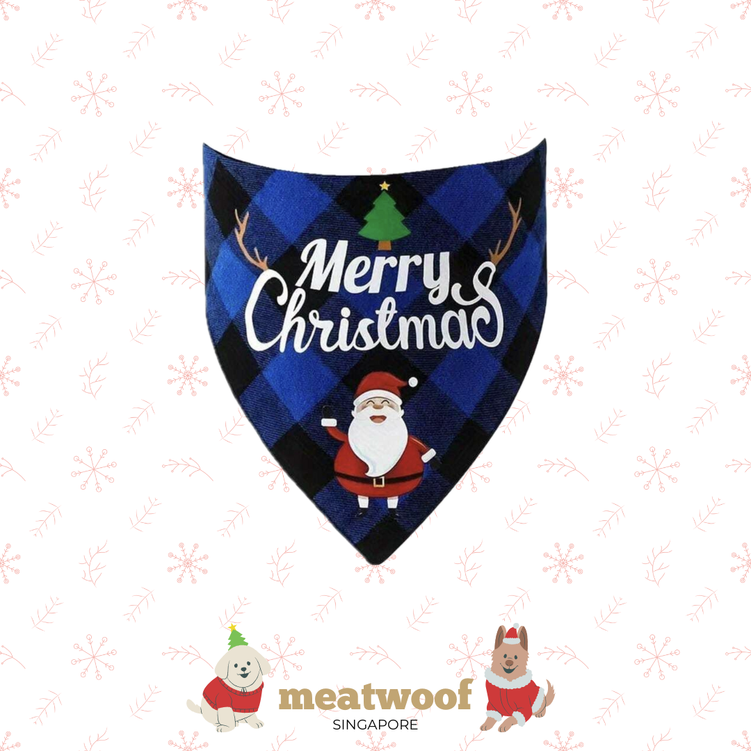Christmas Gift For Dogs | Christmas Dog Gifts | Christmas Bandanas | Blue Bandana For Dogs